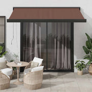 vidaXL Tenda Sole Retrattile Manuale 350x250 cm Marrone