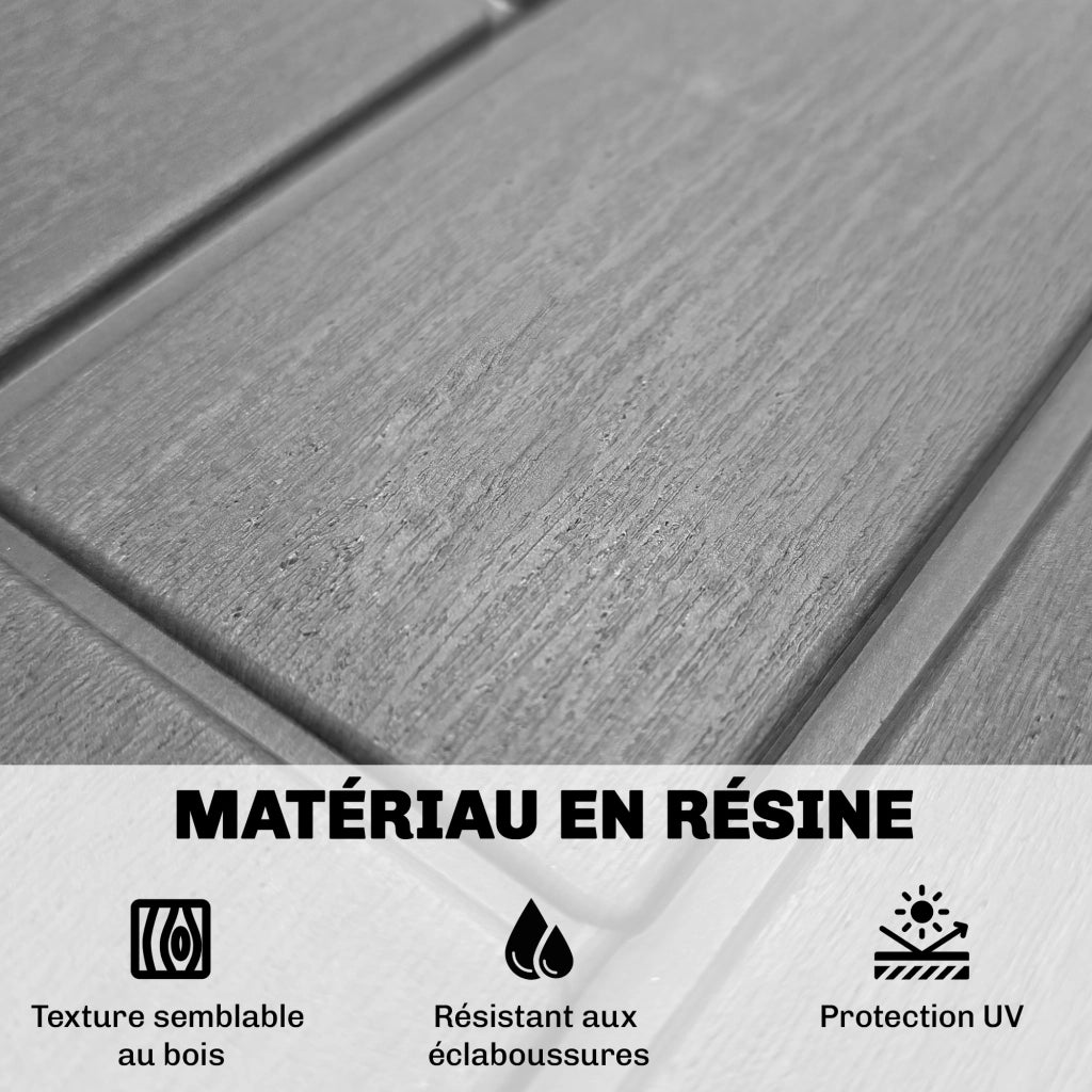 Coffre da Giardino 227 L ¨C zephmum ¨C Grigio, Effetto Legno, 106.5x43x54.5cm