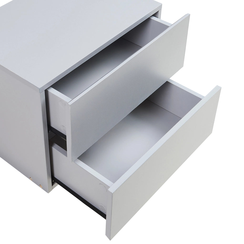 Comodino da Parete Ampfing con 2 Cassetti 40x29x30 cm Grigio Chiaro [en.casa]