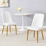 SEDIA da pranzo ergonomica 89 cm PU bianco oro
