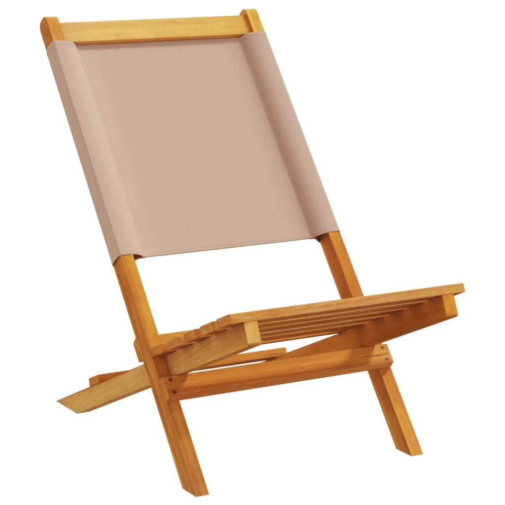 Sedie Giardino Pieghevoli 4pz Tortora Tessuto e Legno Massello 3214643