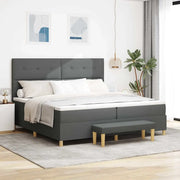 Letto a molle con materasso Grigio scuro 200 x 200 cm Tessuto 3344325