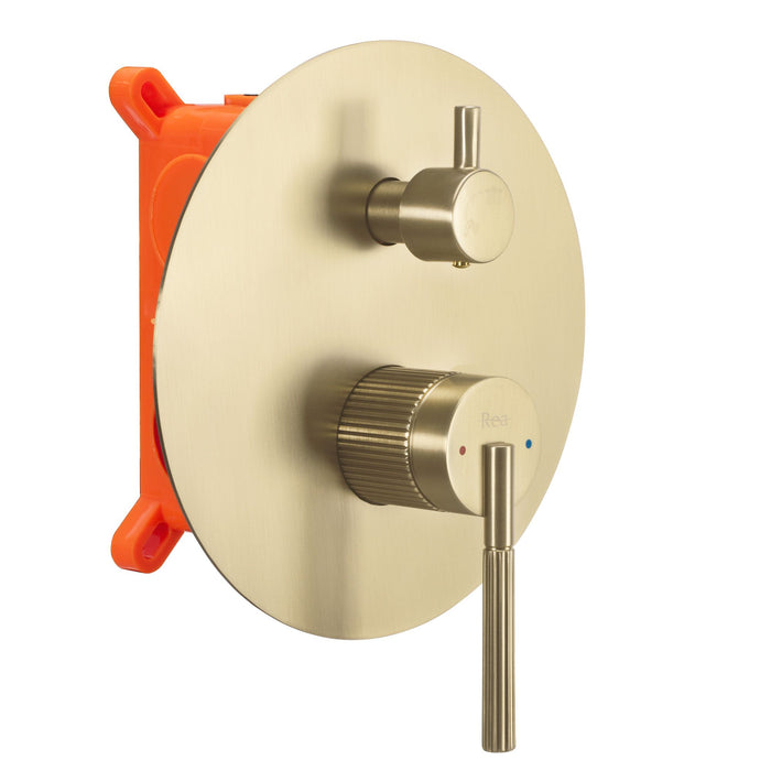 Set Doccia Da Incasso Rea Argon Gold Brush + Box