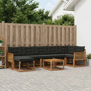 Set di divani da esterno 8 pz Naturale e Nero 3382116