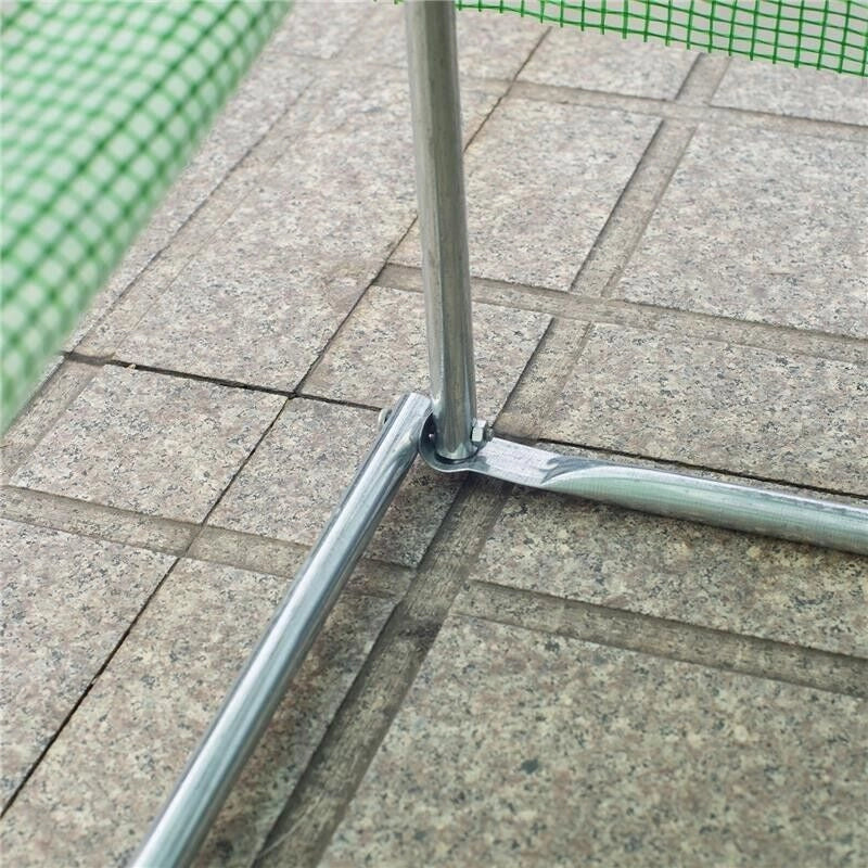 SERRA DA GIARDINO CON TETTO SPIOVENTE IN PE E TUBI D'ACCIAIO VERDE SCURO 4.5X3X2M