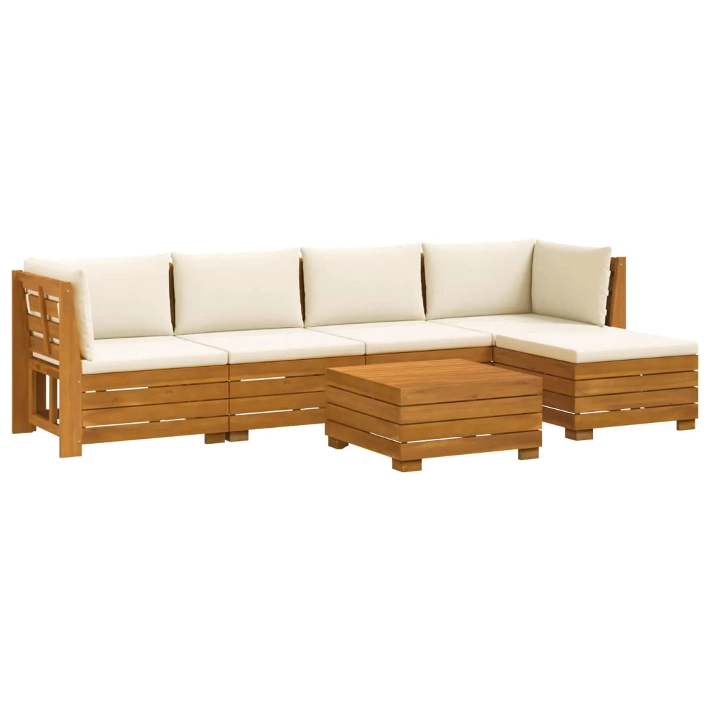 Set di divani da esterno con cuscino 6 Pezzo Marrone 3403094