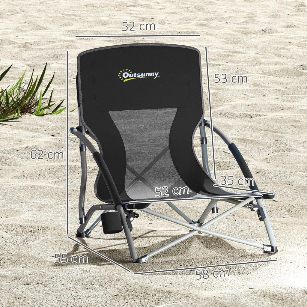Sedia da giardino pieghevole ¨C zephmum ¨C 2 pezzi, nero, 58x55x62 cm