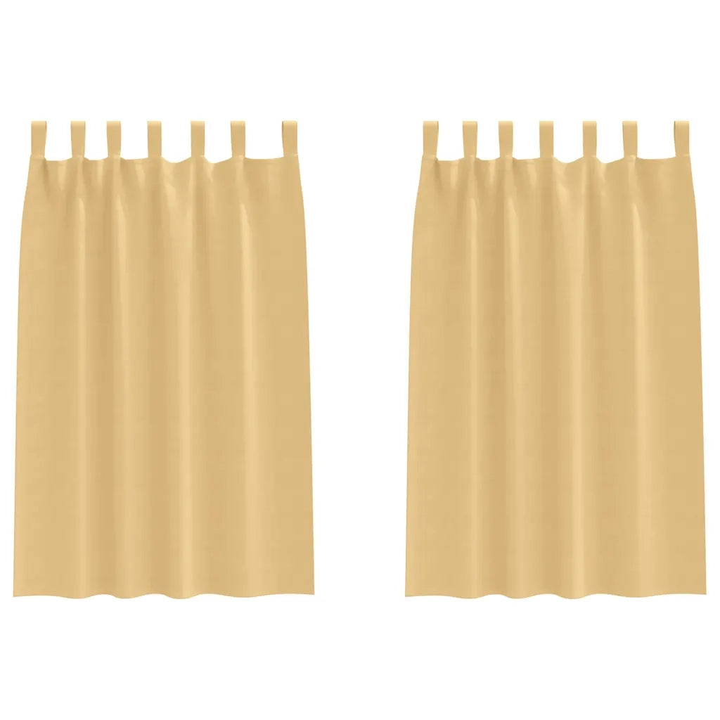 vidaXL Tende con tende 2 pcs Beige Poliestere