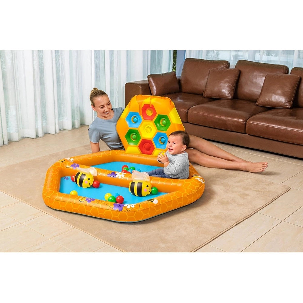 Trade Shop - Piscina Gonfiabile Gioco Alveare Per Bambini Con 20 Palline 2 Api 127x119x61cm 52639 -