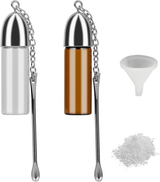 Set di 2 contenitori portatili, insieme di spezie miniatura con cucchiaio e ciotola per esterni, viaggi e campeggio