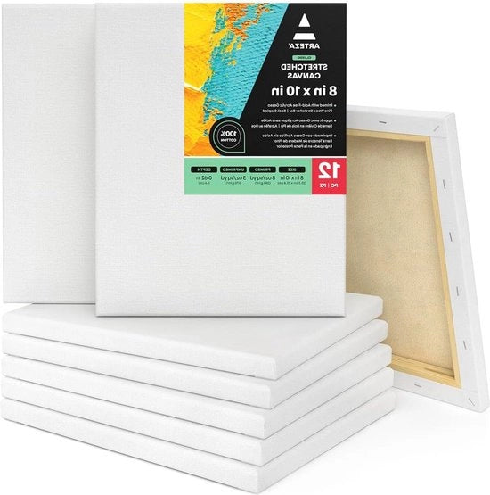 Telaio da dipinto - 203x254 cm - Set da 12 - Preparato - Stendardo - Telaio per pittura - 100% cotone - Tecniche di pittura - Materiali per pittori - Professionisti - Pittori dilettanti telaio grande