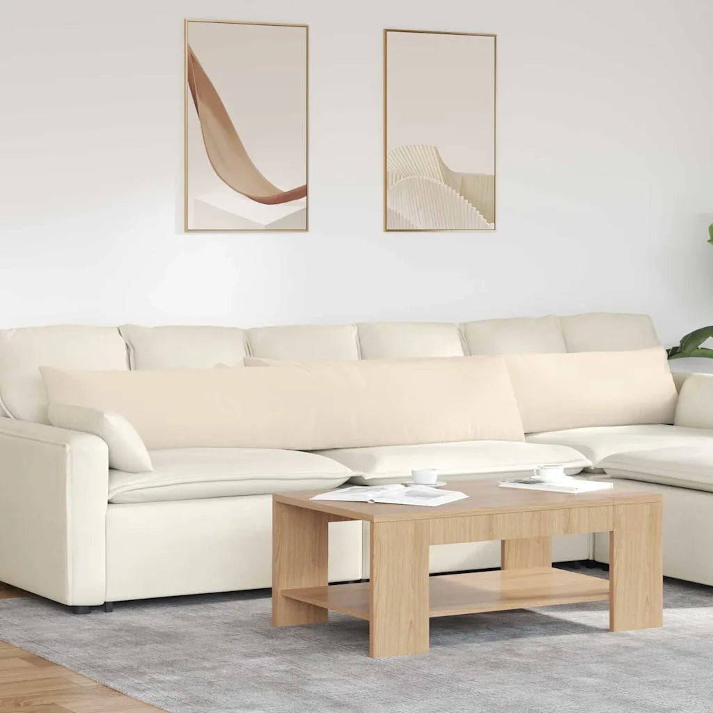 Cuscini da Divano 2 pz-Set di 2 Cuscini per Sofa Beige 200 x 40 cm Tessuto