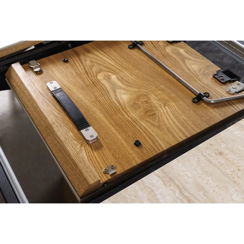 Table LUMEA estensibile 160–200 cm – Tavolo contemporaneo in ceramica effetto travertino e quercia