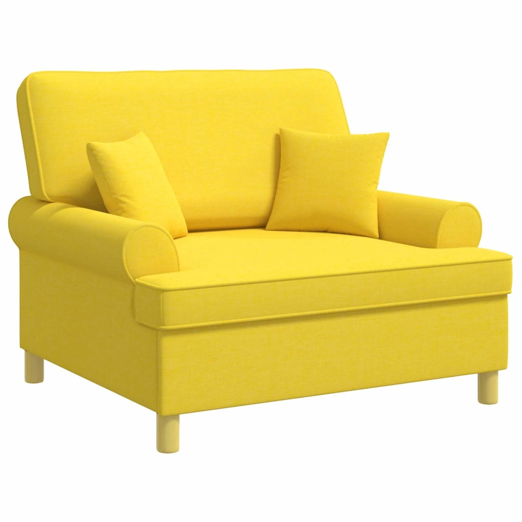 Poltrona con cuscini Giallo Chiaro Tessuto 42043513