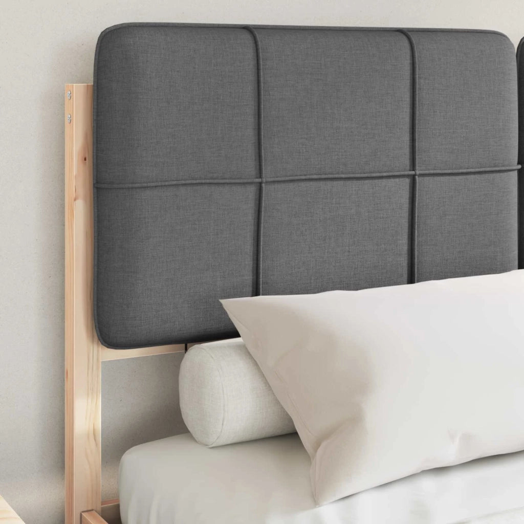 Letto con Testiera Rivestita Grigio scuro 160 x 200 cm