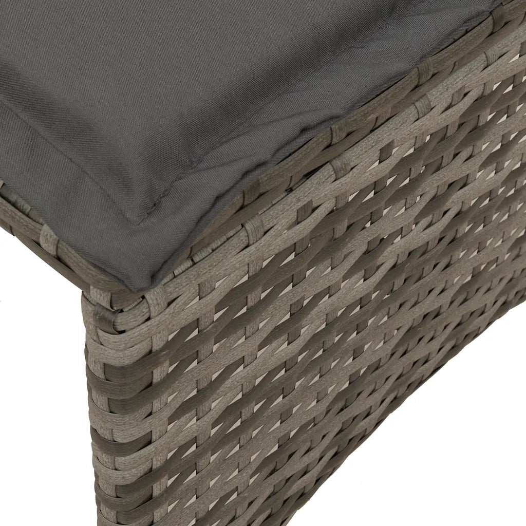 Set Divano da Giardino 5 pz con Cuscini Grigio in Polyrattan 3365346