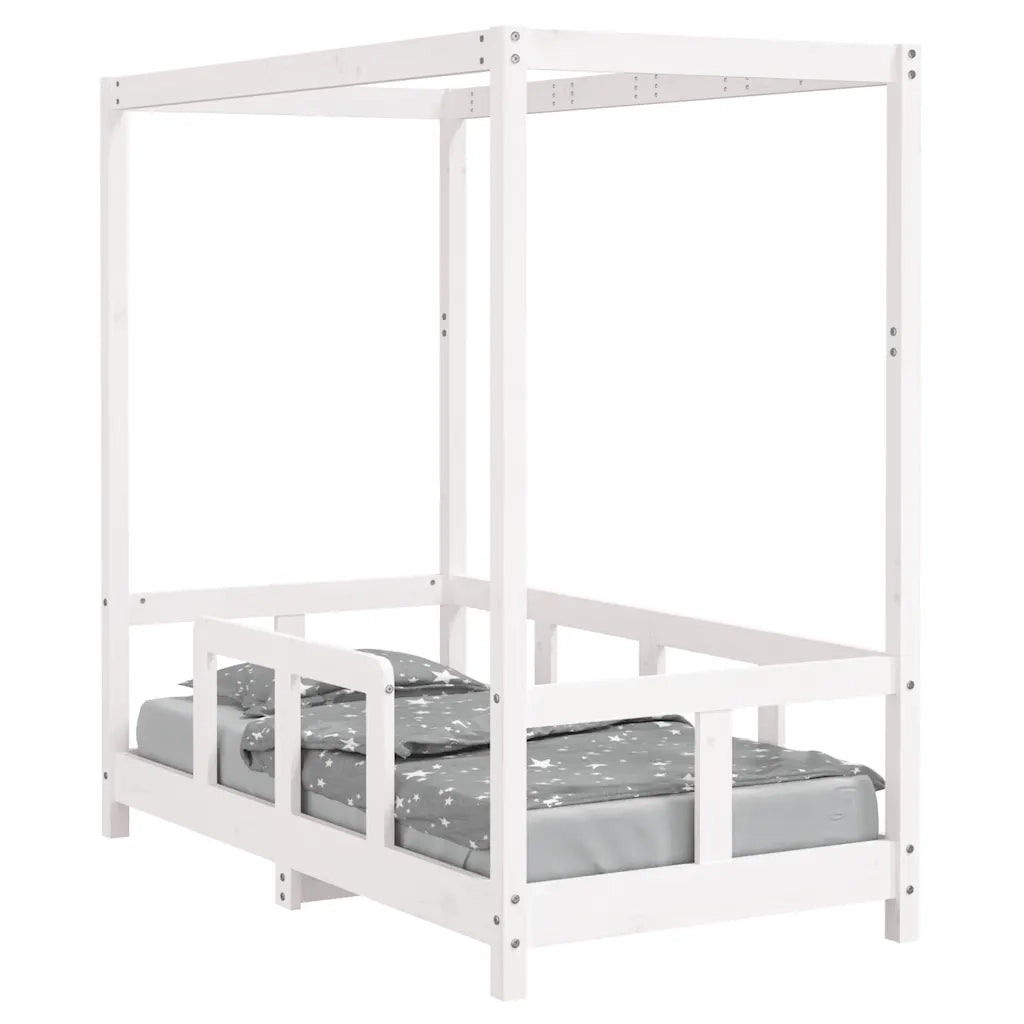 Giroletto per Bambini-Struttura Letto Bambini Bianco 70x140cm in Legno Massello di Pino 639554