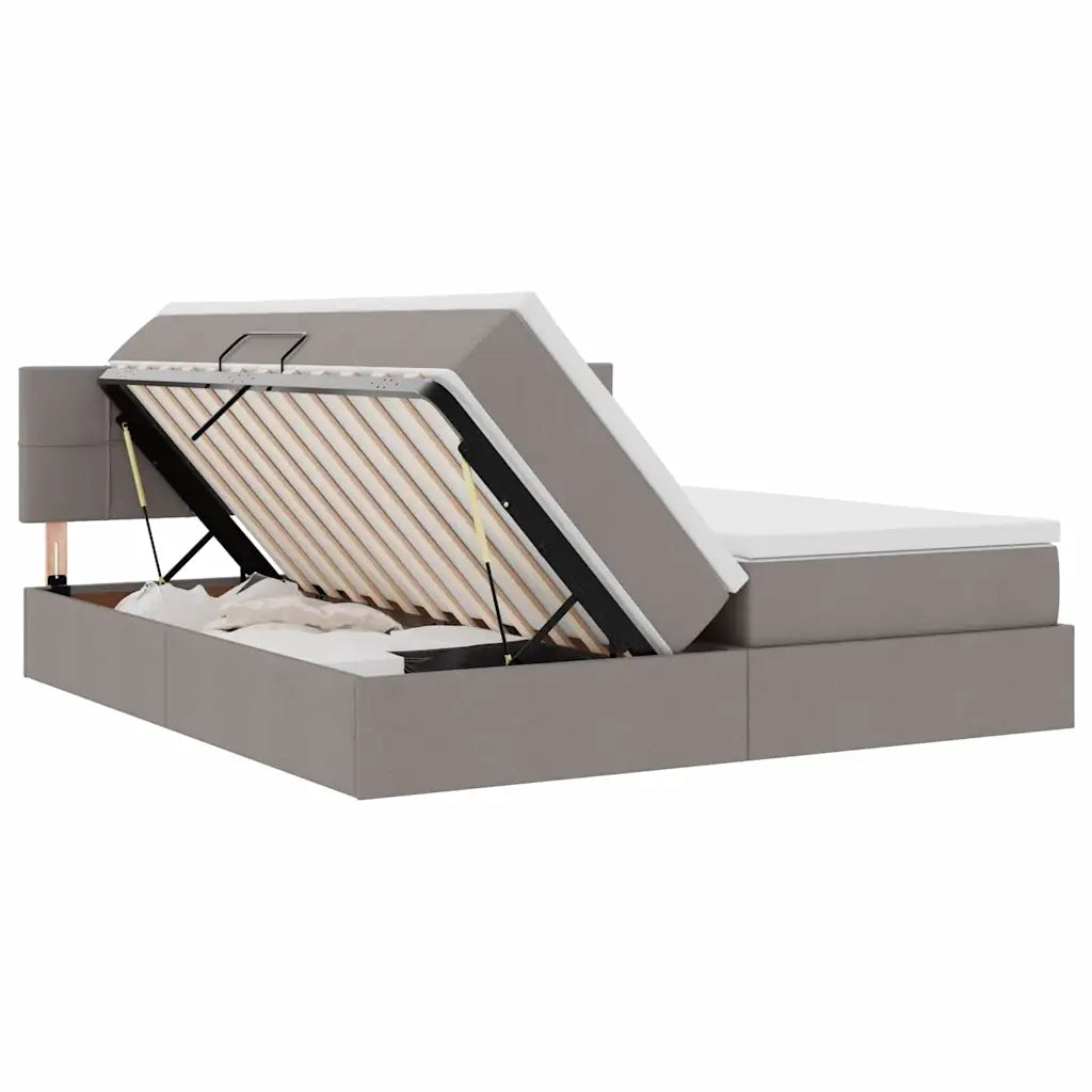 Letto con luci a strisce a LED Talpa 200 x 200 cm Tessuto 3371570