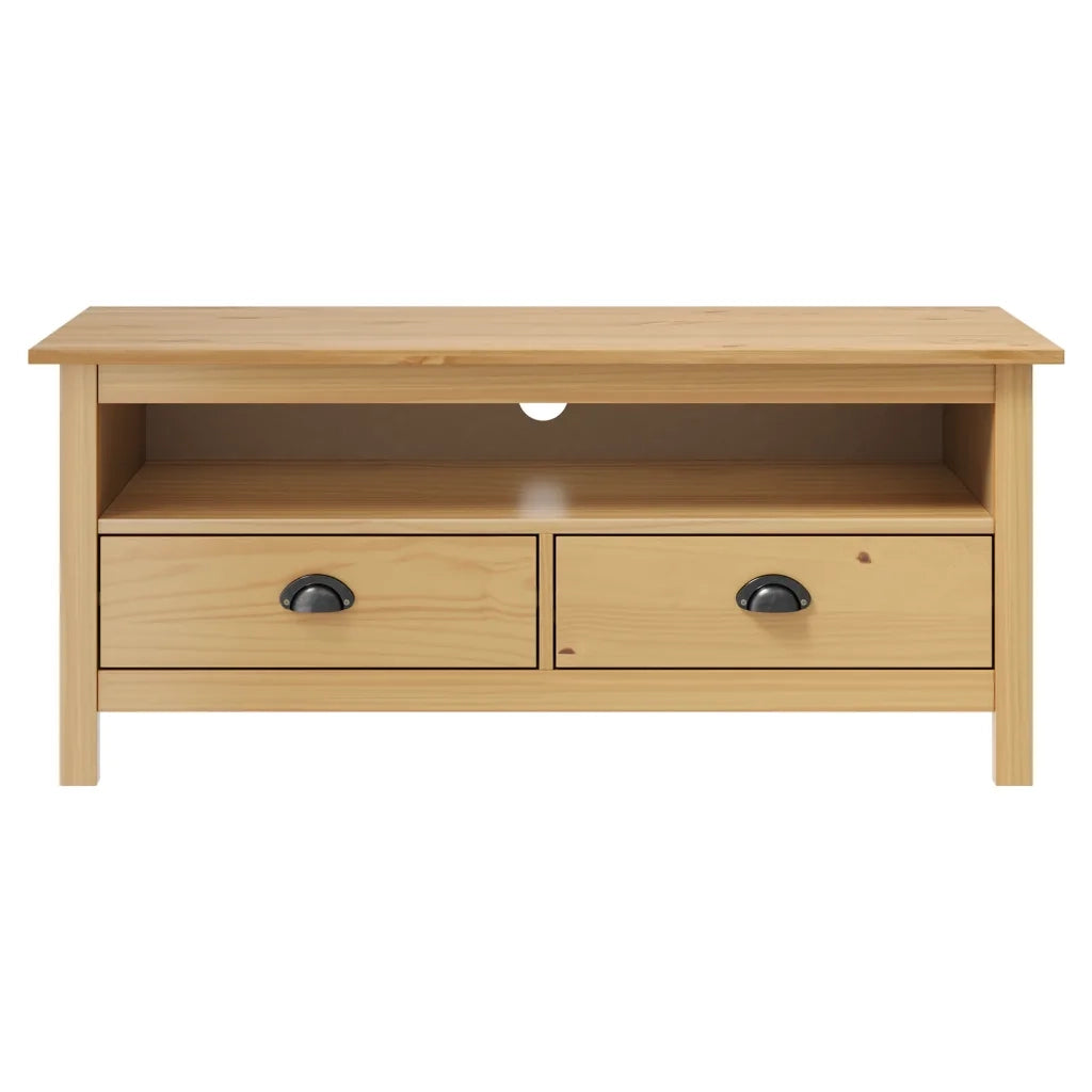 Mobile Porta TV-Mobile per TV-Credenza TV Hill Marrone ambra 110x40x47 cm Legno di Pino