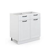 Vicco Mobiletto base per cucina Bianco casa di campagna 80 cm senza piano di lavoro