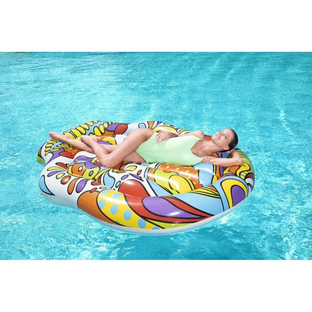 Trade Shop - Materasso Isola Gonfiabile Per Piscina 193x141 Cm Design Pop Skull Galleggiante 016157 -