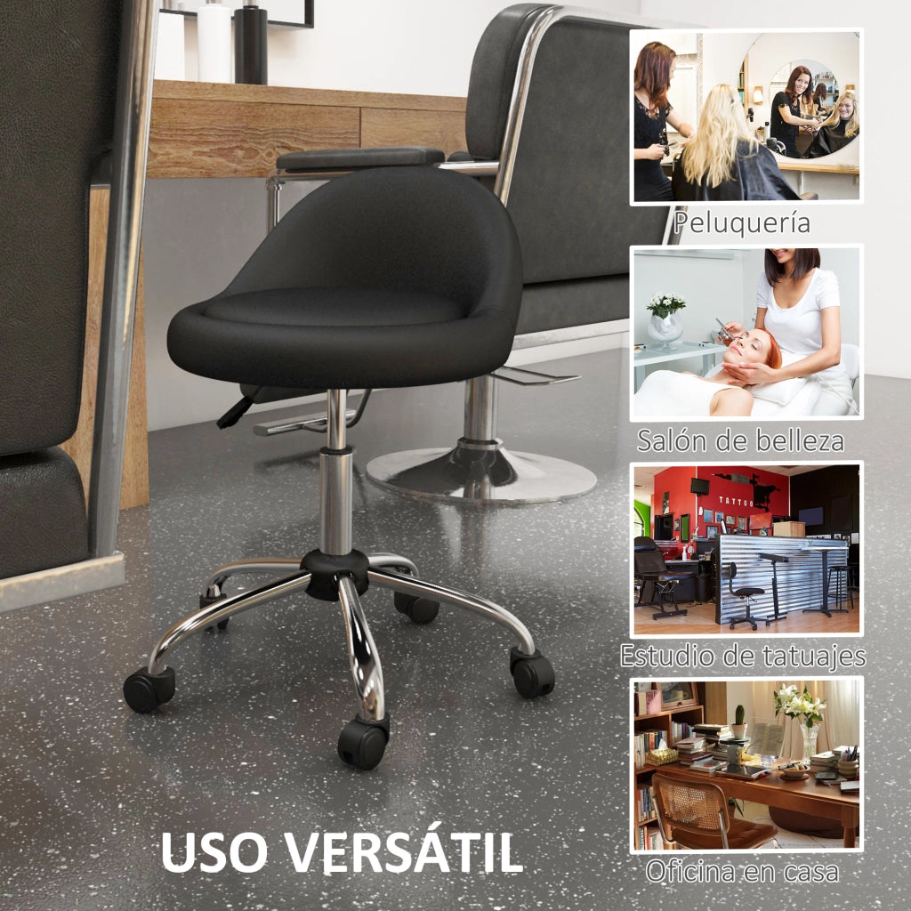 Sgabello Girevole con Altezza Regolabile ¨C Minimal ¨C Nero ?50x63-83 cm