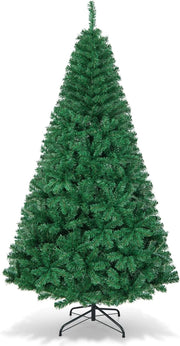 Albero di Natale Verde 150/180/210/240 cm Folto Sintetico, Albero di Natale per Feste, Case, Uffici, Negozi, Bar, Supporto in Ferro, Rami Spessi (210 cm)