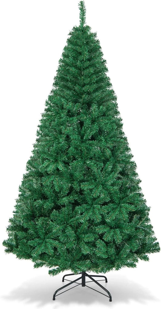 Albero di Natale Verde 150/180/210/240 cm Folto Sintetico, Albero di Natale per Feste, Case, Uffici, Negozi, Bar, Supporto in Ferro, Rami Spessi (210 cm)
