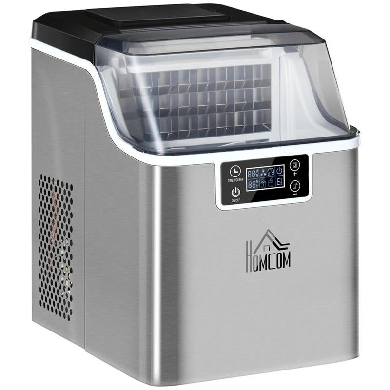 MACCHINA DEL GHIACCIO DA 24 CUBETTI IN 14-18 MINUTI CON DIMENSIONE REGOLABILE 25.2L X 36P X 37.1ACM COLOR ACCIAIO