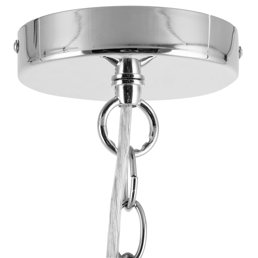 Lampada a Sospensione Lampadario in Cristallo Glam Bianco Grey Shade a 3 Luci