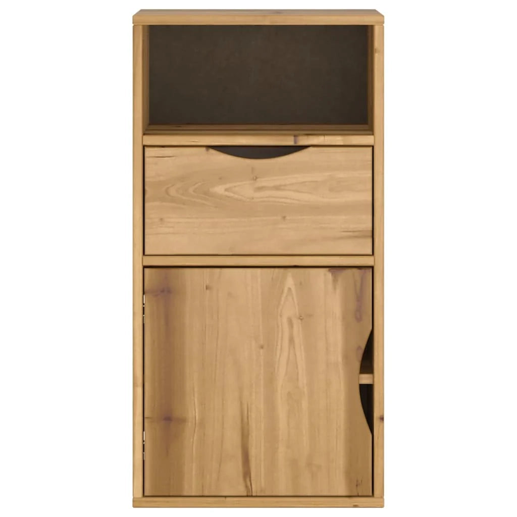 Mobiletto rustico con cassetto 40 x 24 x 79 cm legno di pino massello finitura cera miele 02_0058046