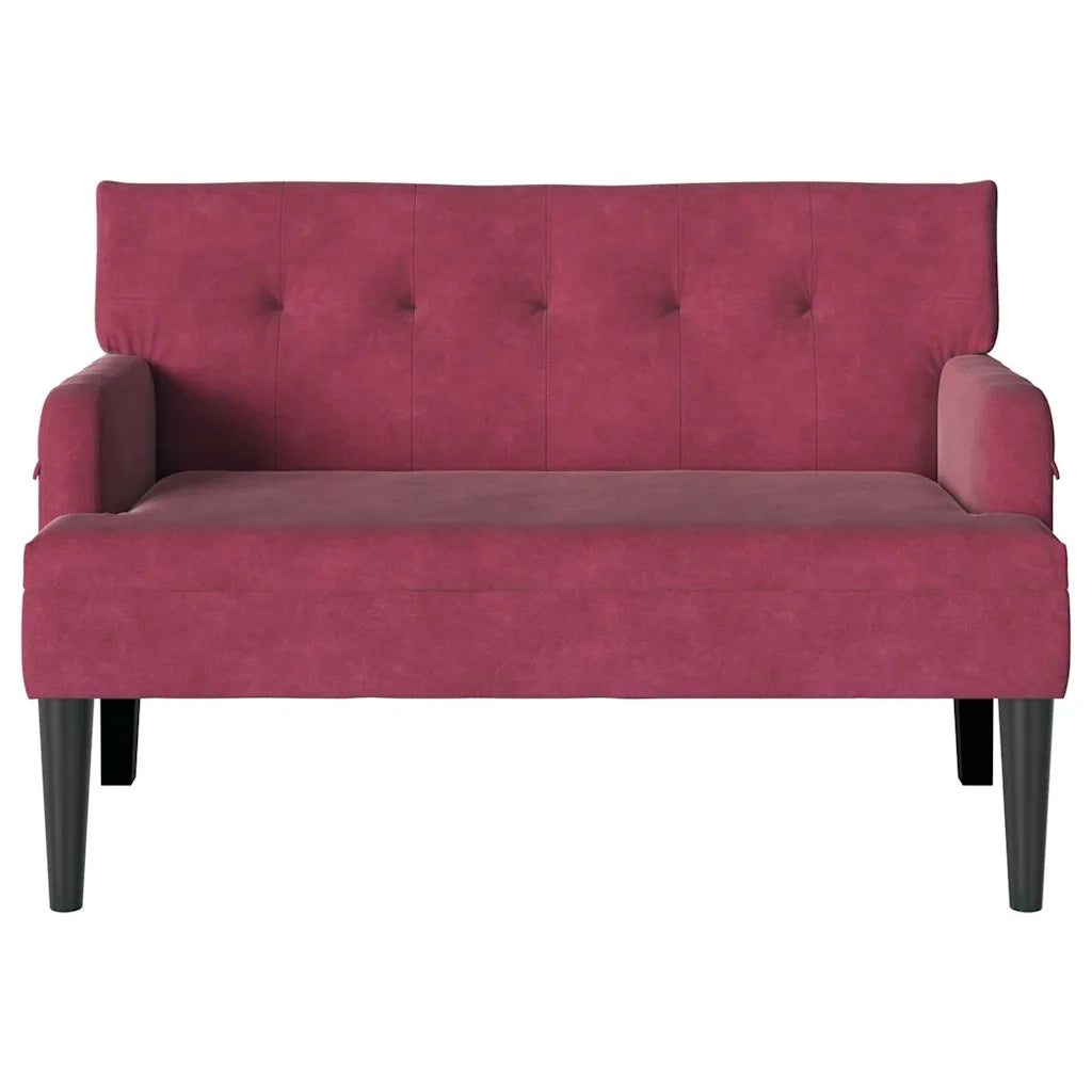 Panca Chesterfield Rosso Vino 112 x 65,5 x 75 cm Velluto 42019290