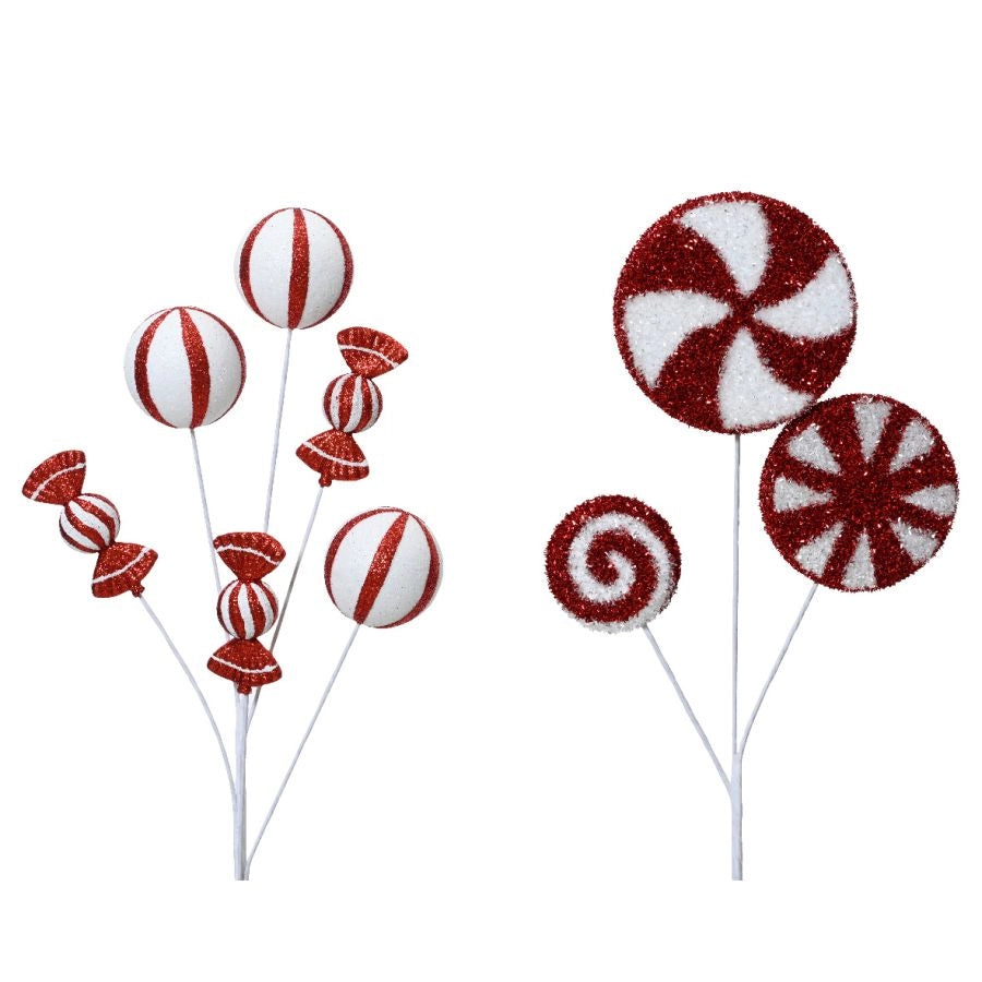 STELO DECORATIVO LECCA LECCA E CARAMELLA BIANCO ROSSO 63 CM ASS PREZZO CAD  UNO