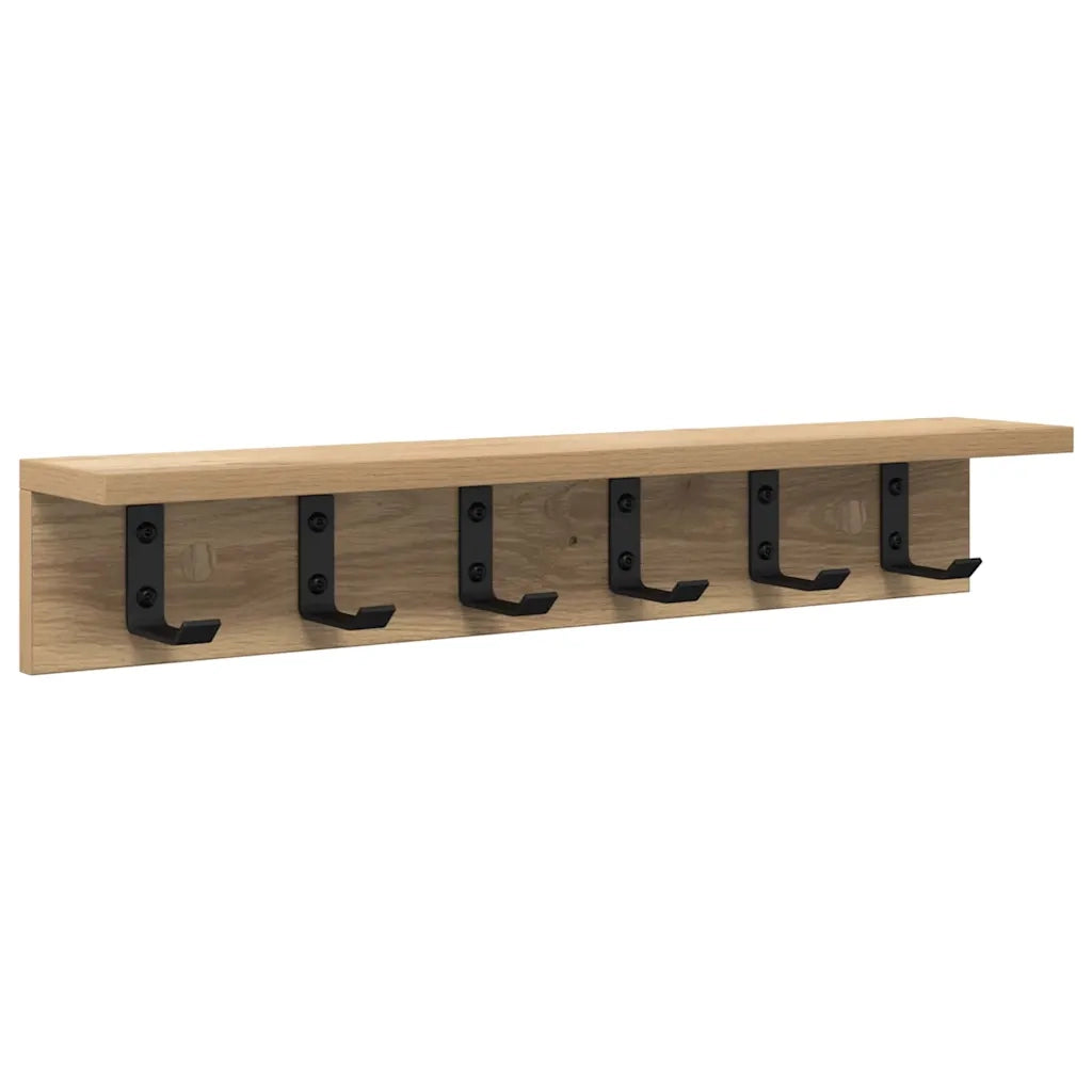 Appendiabiti a muro Rovere artigianale 60 x 10,5 x 10,5 cm 874362