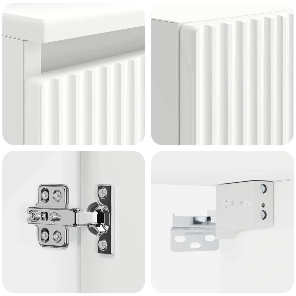 Set di mobili per il bagno 2 pz Bianco Lucido 3406117