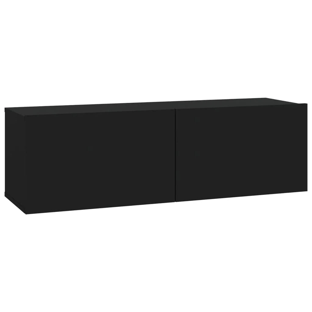 Mobili TV a parete scaffale per televisione multimediale credenza televisione sala da pranzo soggiorno camera da letto 2 pezzi 100 x 30 x 30 cm legno composito nero 02_0028899