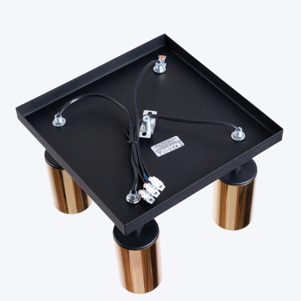 Lampada moderna a tubo in acciaio Winx FI6/10 4x GU10 LED Max 10W Nero Oro