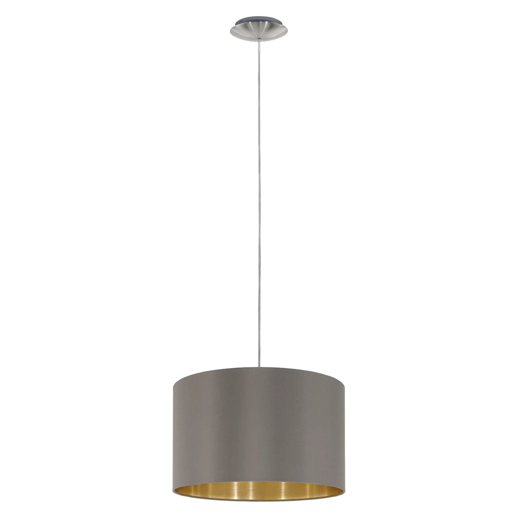Lampadario A Sospensione Contemporaneo Maserlo Acciaio Nichel Oro 1 Luce E27 D38