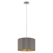 Lampadario A Sospensione Contemporaneo Maserlo Acciaio Nichel Oro 1 Luce E27 D38