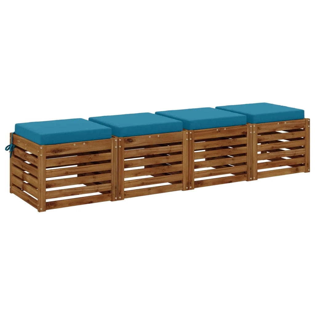 Cuscini per Sedia in 4 Pezzi SOEST 4 pz 100% Poliestere Azzurro 944403