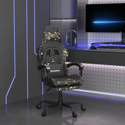 Sedia da Gaming Girevole Poggiapiedi Nero e Mimetico Similpelle cod mxl 65360