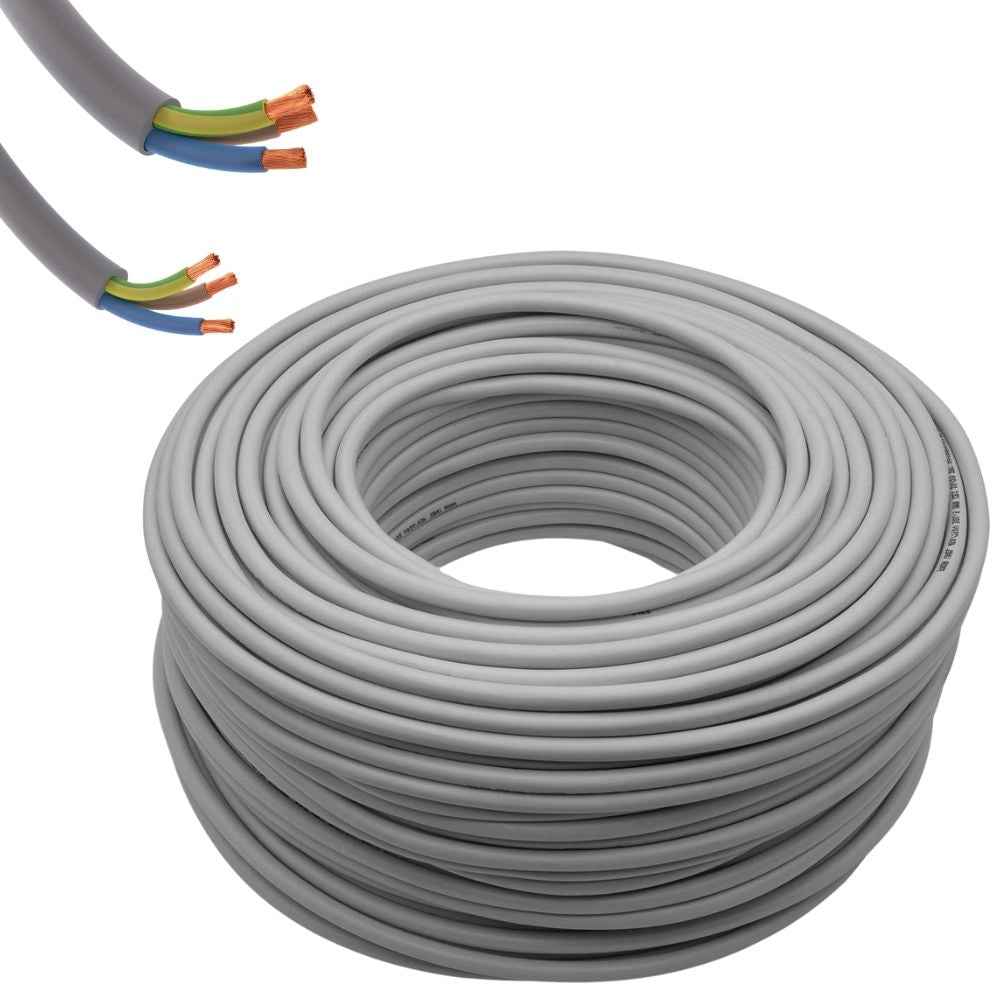Cavo elettrico grigio fror gommato flessibile tutor tripolare antifiamma 3 fili *** lunghezza metri 10, sezione condu...