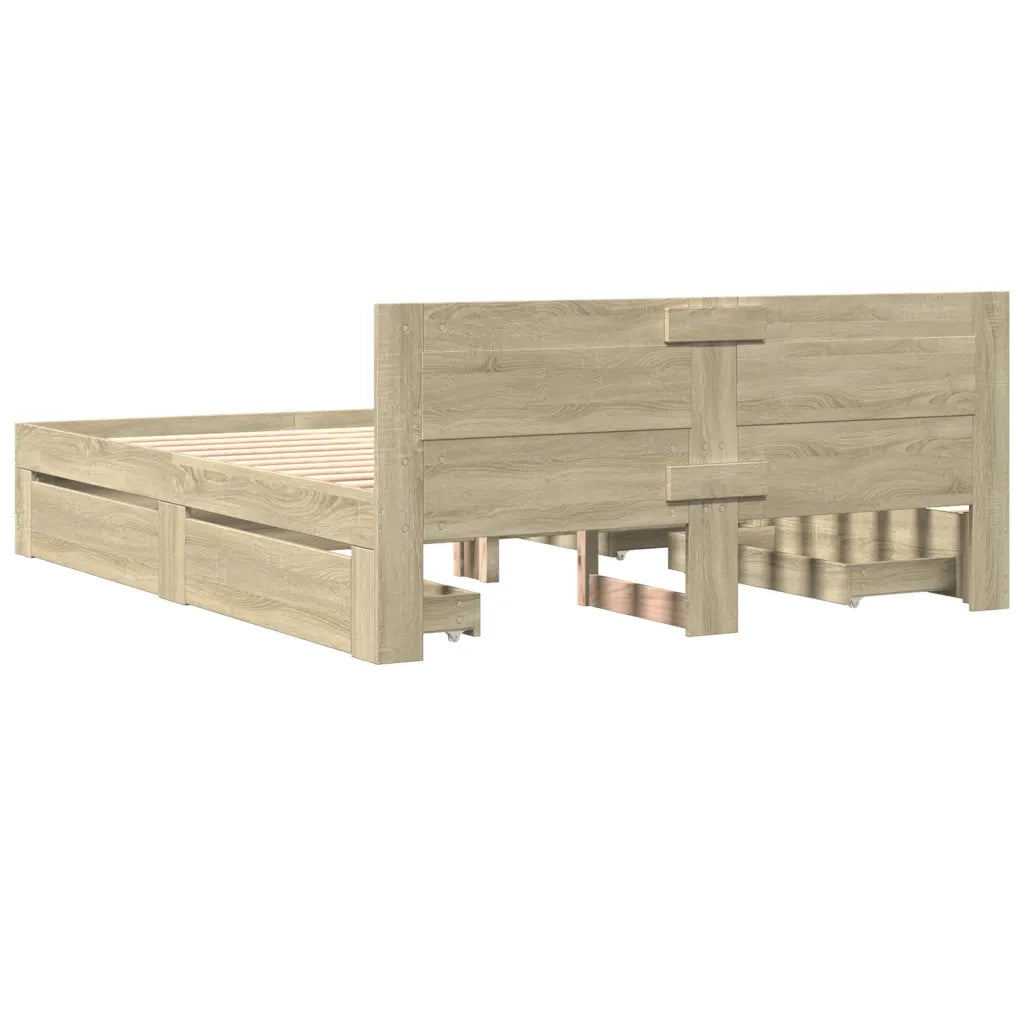 Giroletto Testiera Rovere Sonoma 160x200 cm Legno Multistrato