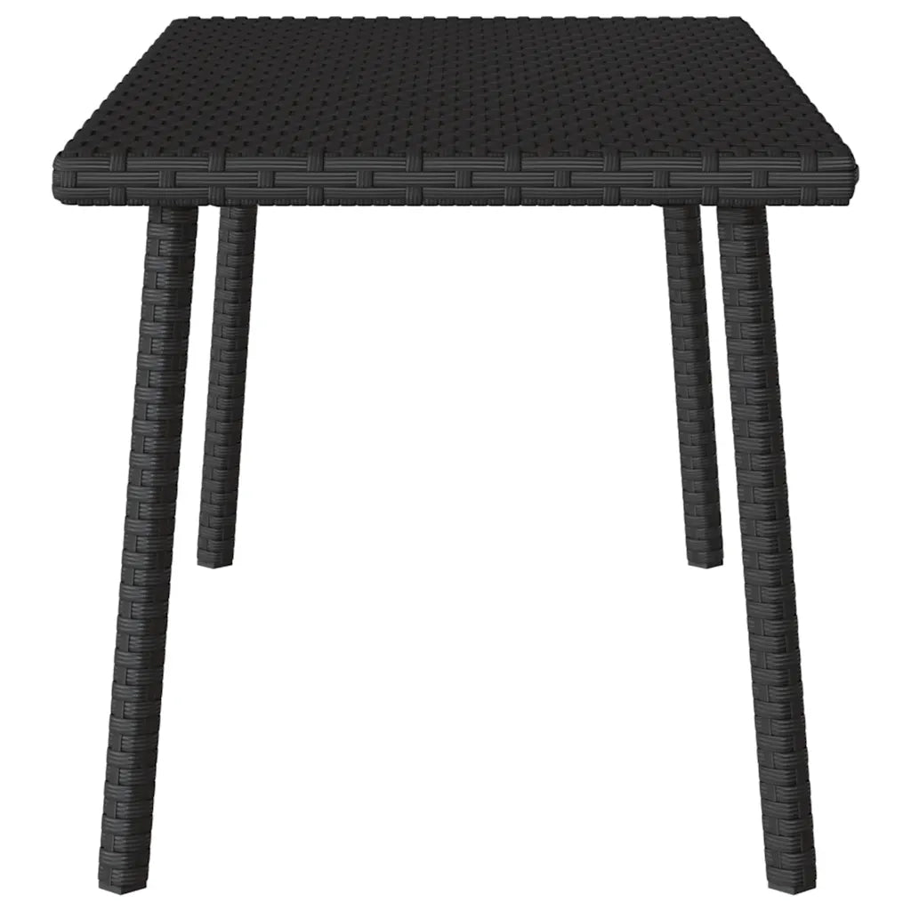 Tavolino da Giardino | Tavolino da esterno Rettangolare Nero 80x40x37 cm Polyrattan