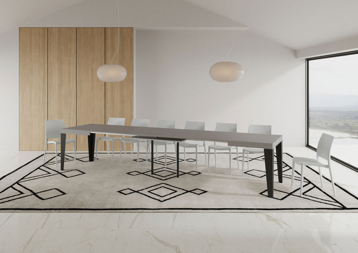 Tavolo Allungabile 120/380x90 cm Flame Cashmere Gambe Antracite