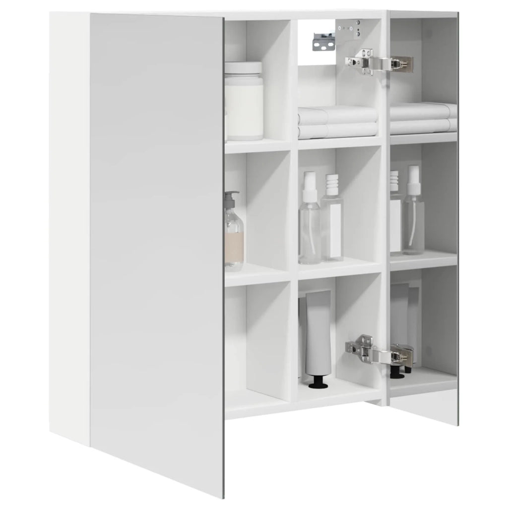 Mobiletto per specchio da bagno Bianco 60 x 14,5 x 70 cm