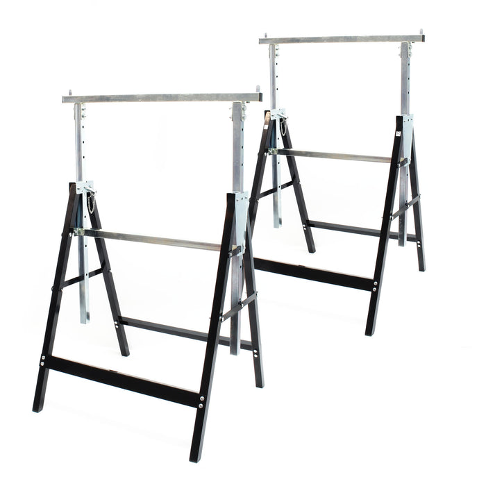 2x Cavalletti per ponteggi Telescopici Richiudibili Altezza regolabile 80-130cm Max 200kg Cantiere