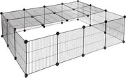 Ren per Animali da Corte - Extra Alto - Ren per Roditori - Adattabile - Ren per Conigli - Ren per Polli - Ren per Puppi - Ren per Gatti - Nero - 70 x 70 x 105 cm