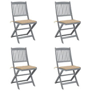 Sedie da Giardino Pieghevoli 4pz con Cuscini in Massello Acacia cod mxl 76015
