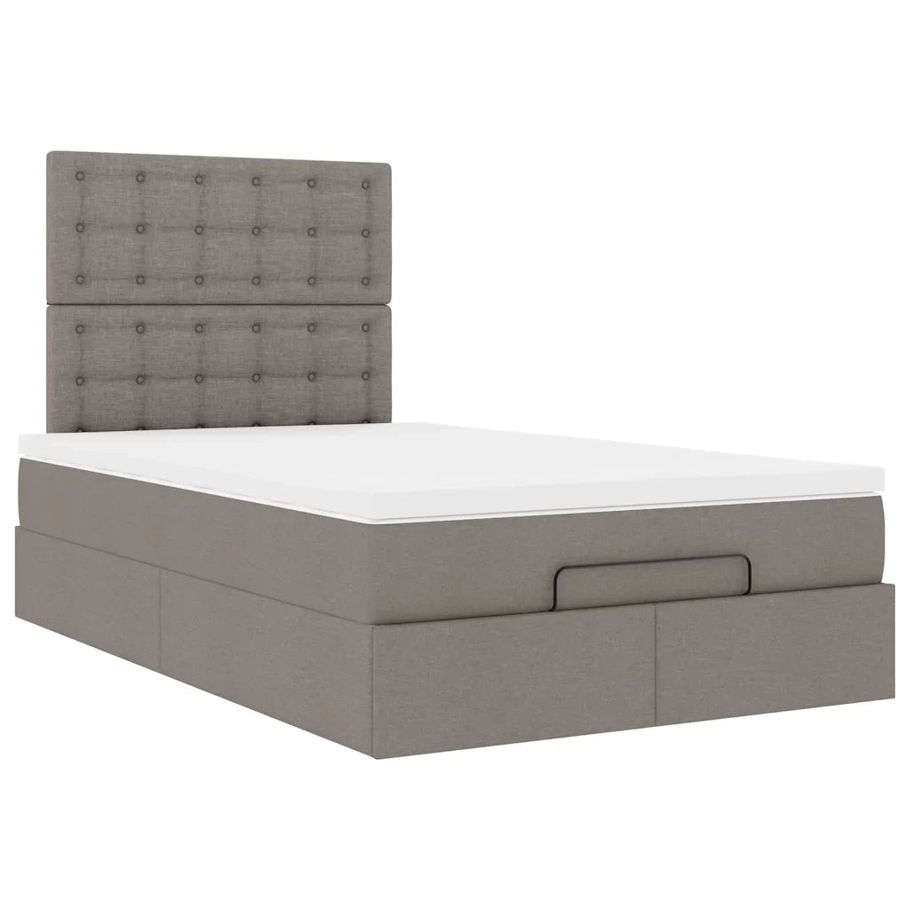 Struttura Letto Pouf con Materasso Tortora 120x190 cm Tessuto 3313310